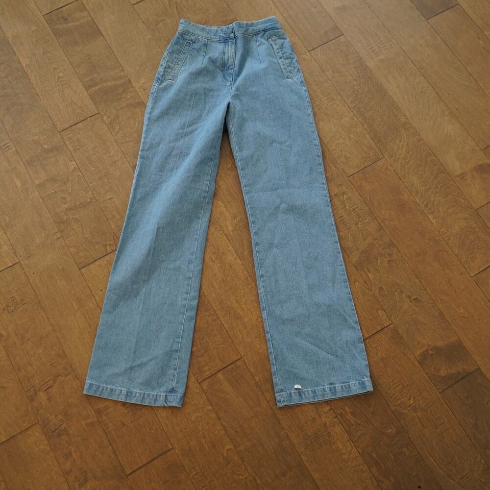 Sezane Wide Leg High Rise Jeans Size 34/ US 2 High‎ Waist Light Wash Denim